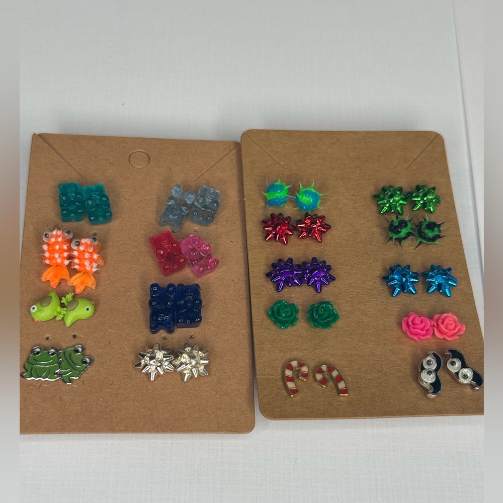 Girls Post Back Earring Bundle of 19 Pairs